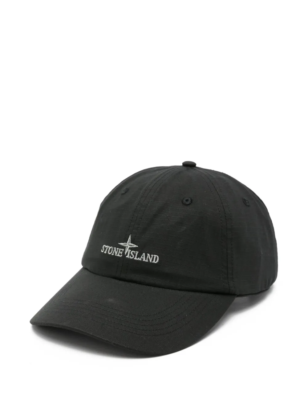 Stone Island logo-embroidered ripstop cap | Black | Image 1