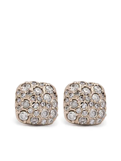 Noguchi aretes en oro blanco de 14kt 