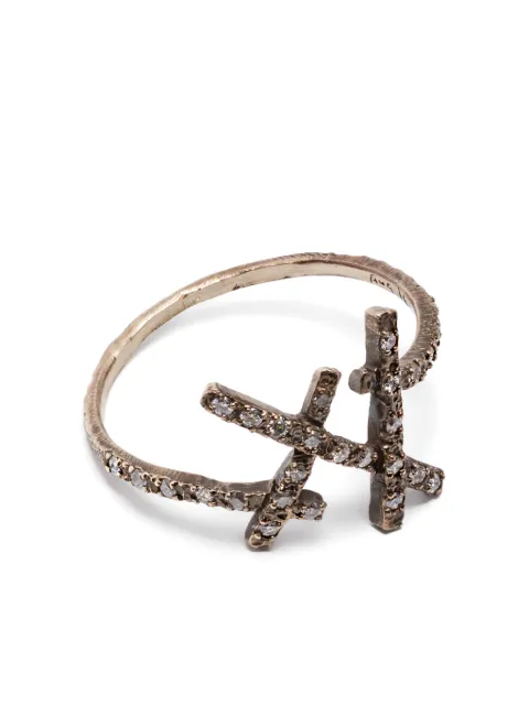 Noguchi 14K white gold diamond ring