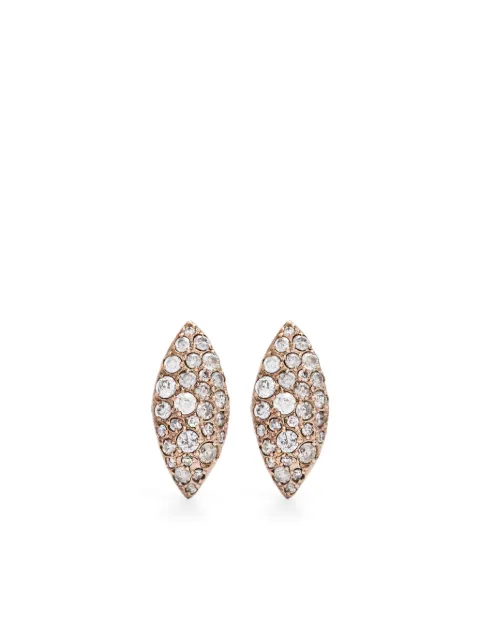 Noguchi aretes en oro blanco de 14kt con diamante