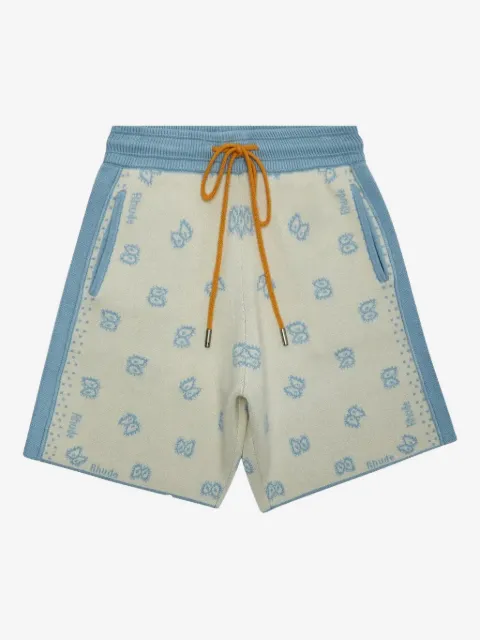 RHUDE Banco "Stone Blue/Ivory" knitted shorts