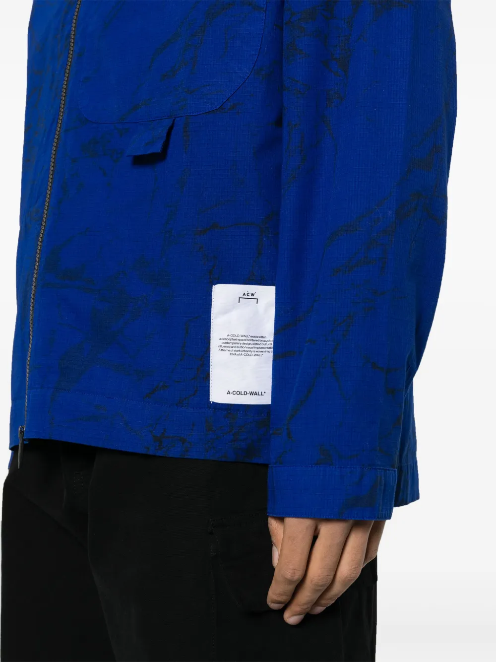 A-COLD-WALL* OVERDYE "VOLT BLUE" ZIP OVERSHIRT