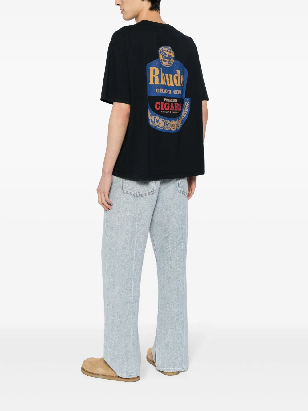 RHUDE T-shirt met print - Zwart