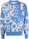 RHUDE bandana-knit sweater - Blue