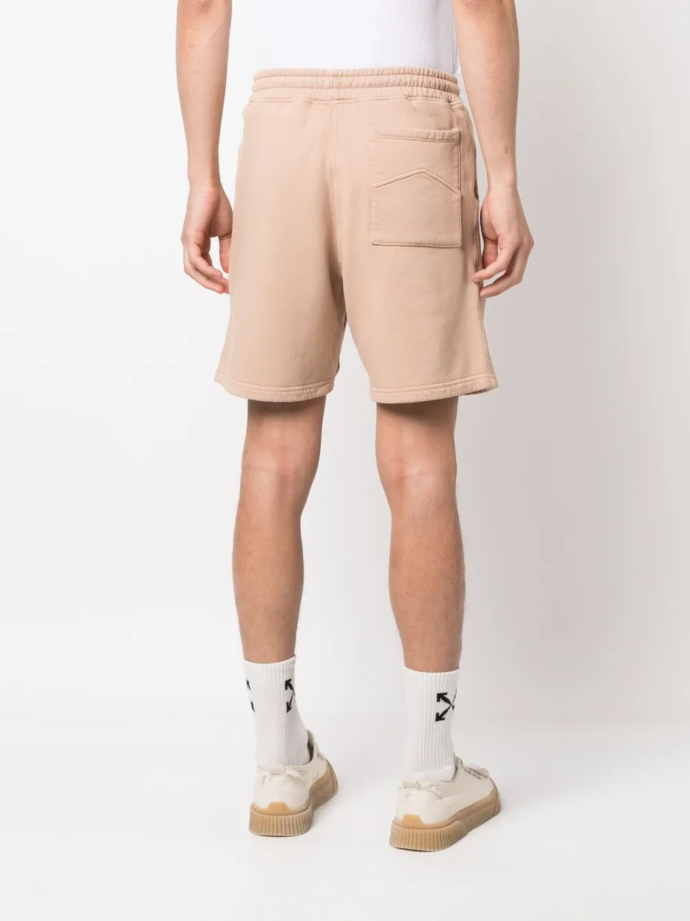 RHUDE Trainingsshorts met geborduurd logo Beige