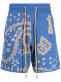 RHUDE bandana-intarsia ""Light Blue/Tan/Creme"" knitted shorts
