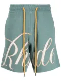 RHUDE script-logo ""Ivory/Sage"" knitted shorts - Green