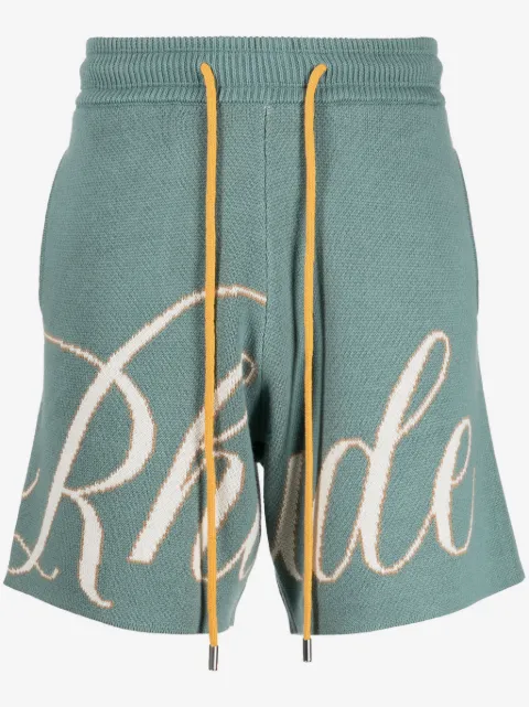 RHUDE script-logo knitted shorts