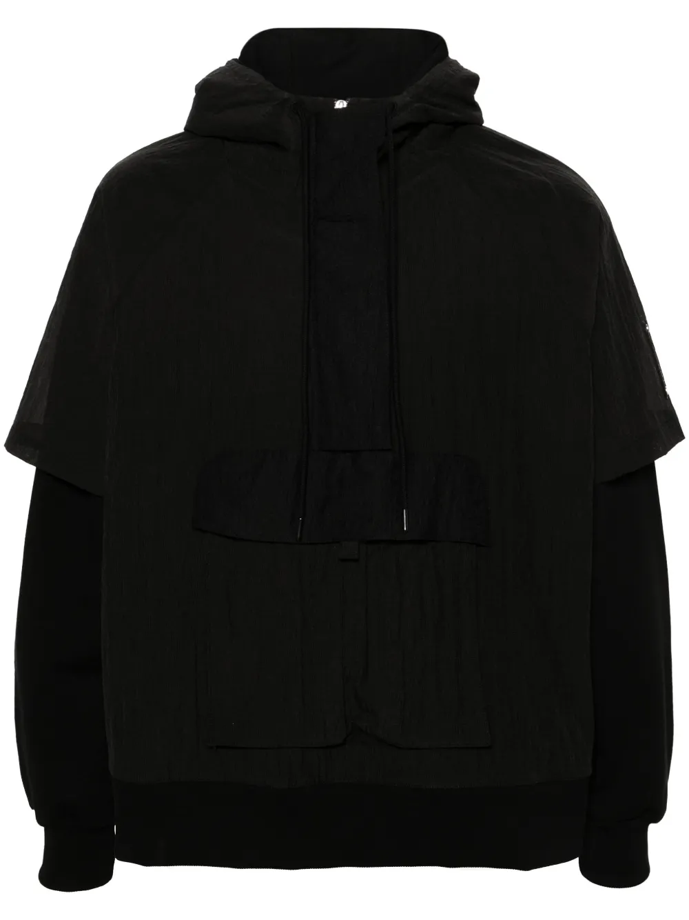 A-COLD-WALL* Overlay hoodie met gekreukt-effect Zwart