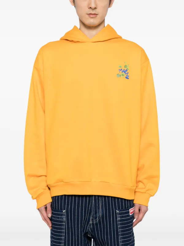 Marni Dripping Flower Logo Hoodie | Orange | FARFETCH