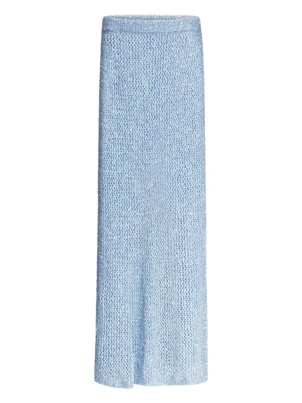 スカート Sequins Embellished Blue Maxi Skirt 29555846_58540860_600.jpg