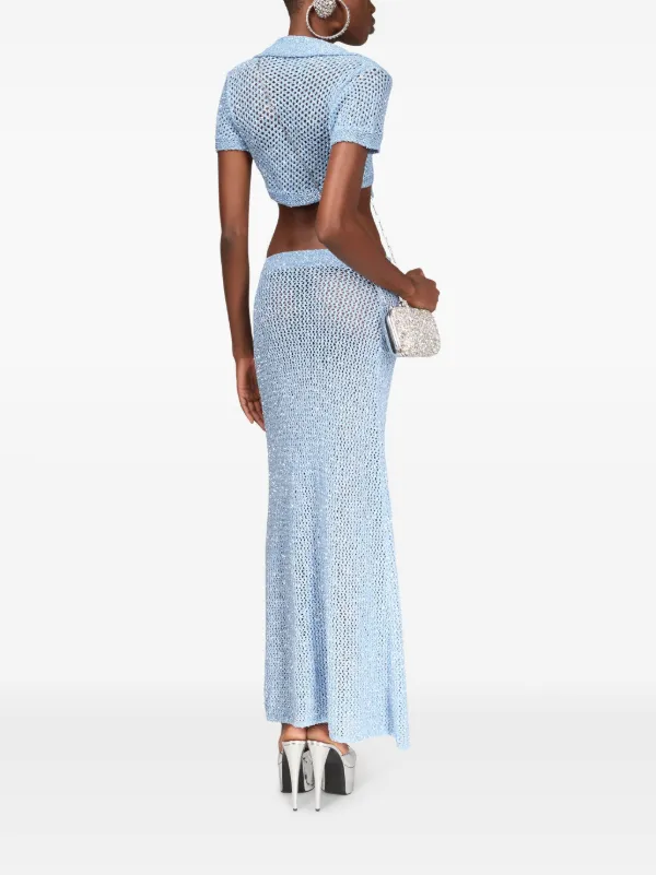 スカート Sequins Embellished Blue Maxi Skirt 29555846_58540860_600.jpg