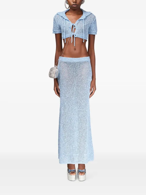 AREA Maxi sequin-embellished Skirt | Blue | FARFETCH