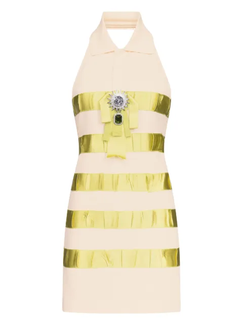 AREA crystal-embellished polo dress