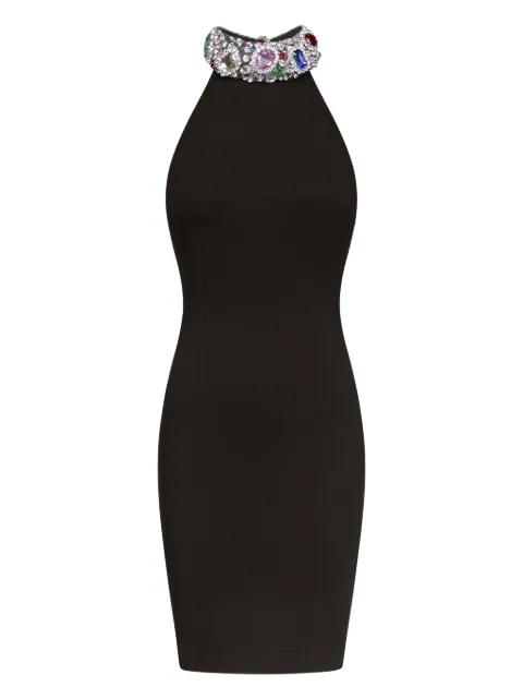 AREA فستان ميني بزينة كريستال