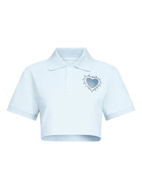 AREA playera tipo polo corta con detalles de cristal