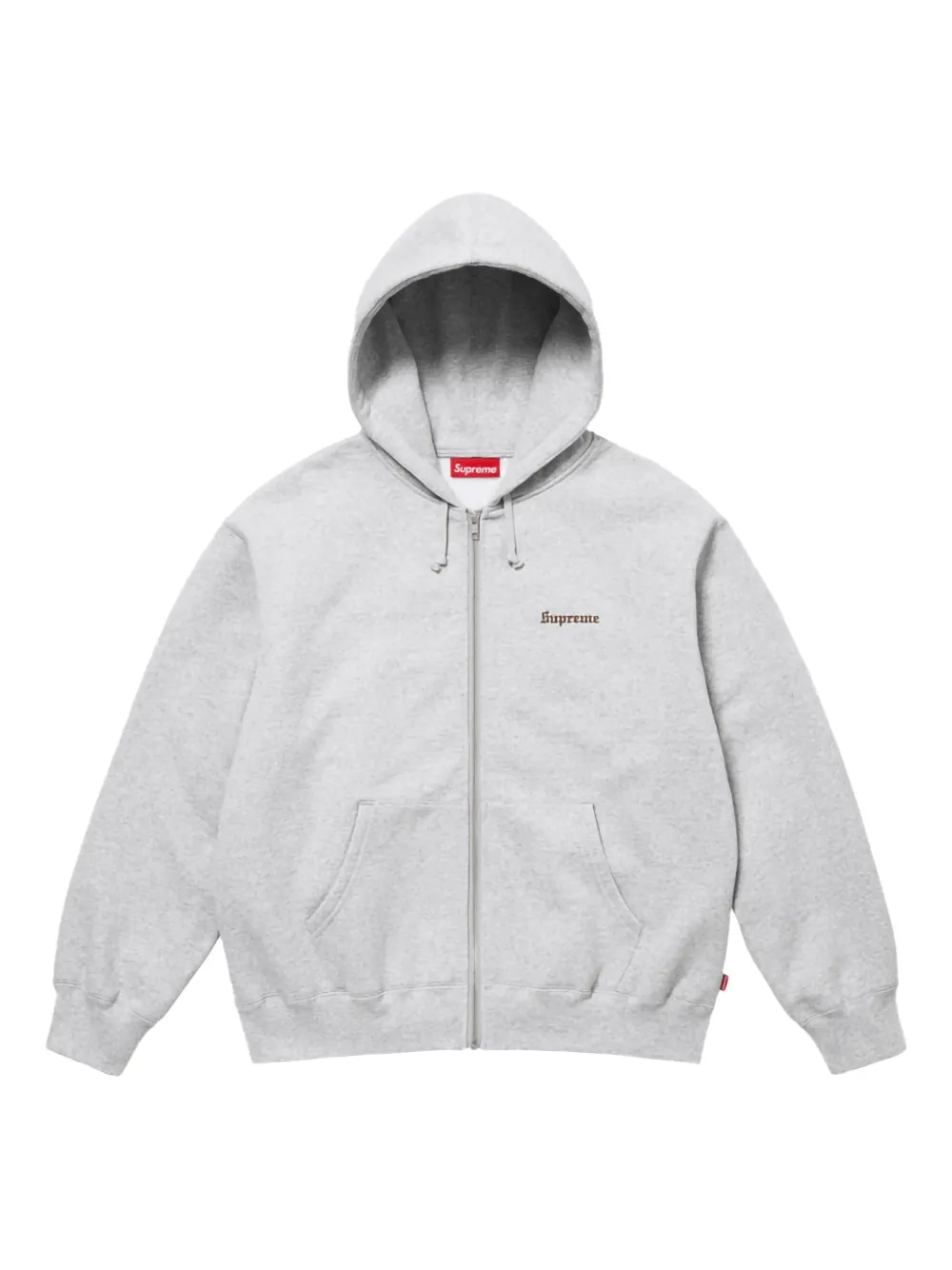 Supreme "SS 25 Grey" hoodie met rits Grijs