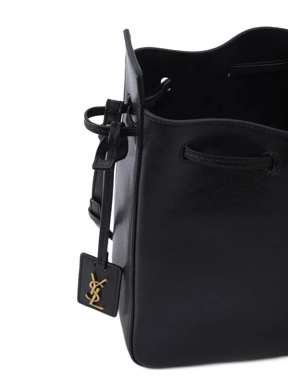 Saint Laurent Leather Bucket Bag In Black