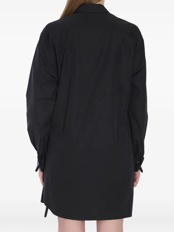 【LOEWE】長袖ラップシャードレス LOEWE ラップ シャツドレス | ブラック | FARFETCH JP