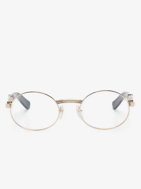 Cartier Eyewear oval-frame horn glasses