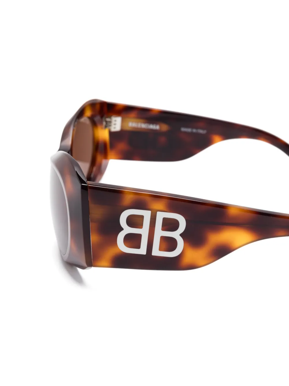 Balenciaga Eyewear Zonnebril met ovalen montuur Bruin