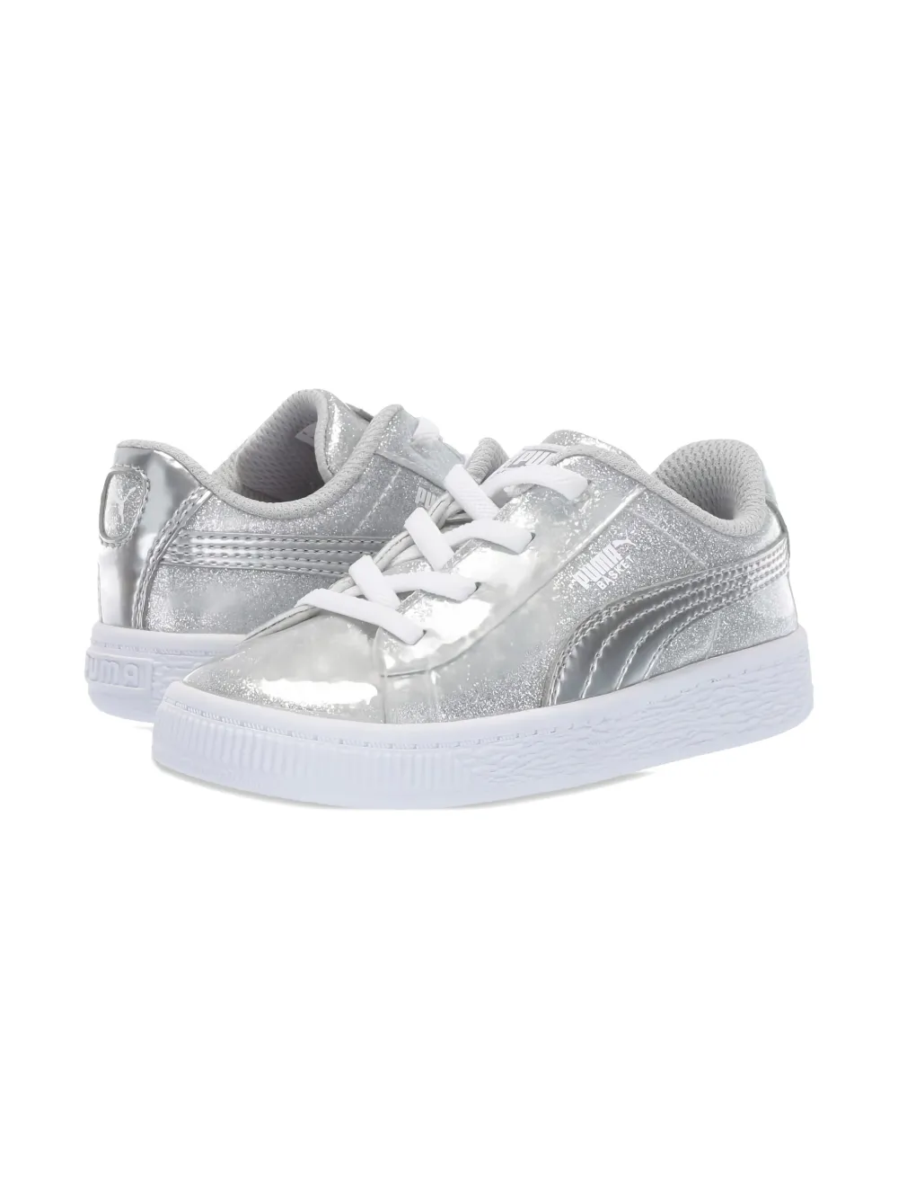Puma Kids metallic-finish sneakers Grey