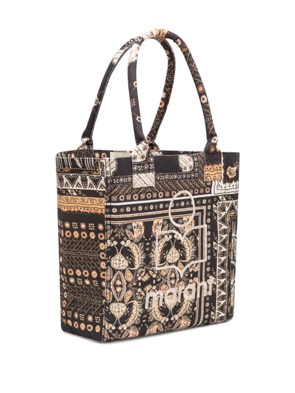ISABEL MARANT｜TOTEBAGS (YENKY (PM0001FA A1X49M 10YW)) ISABEL MARANT Yenky logo-embroidered Zipped Tote Bag | Black