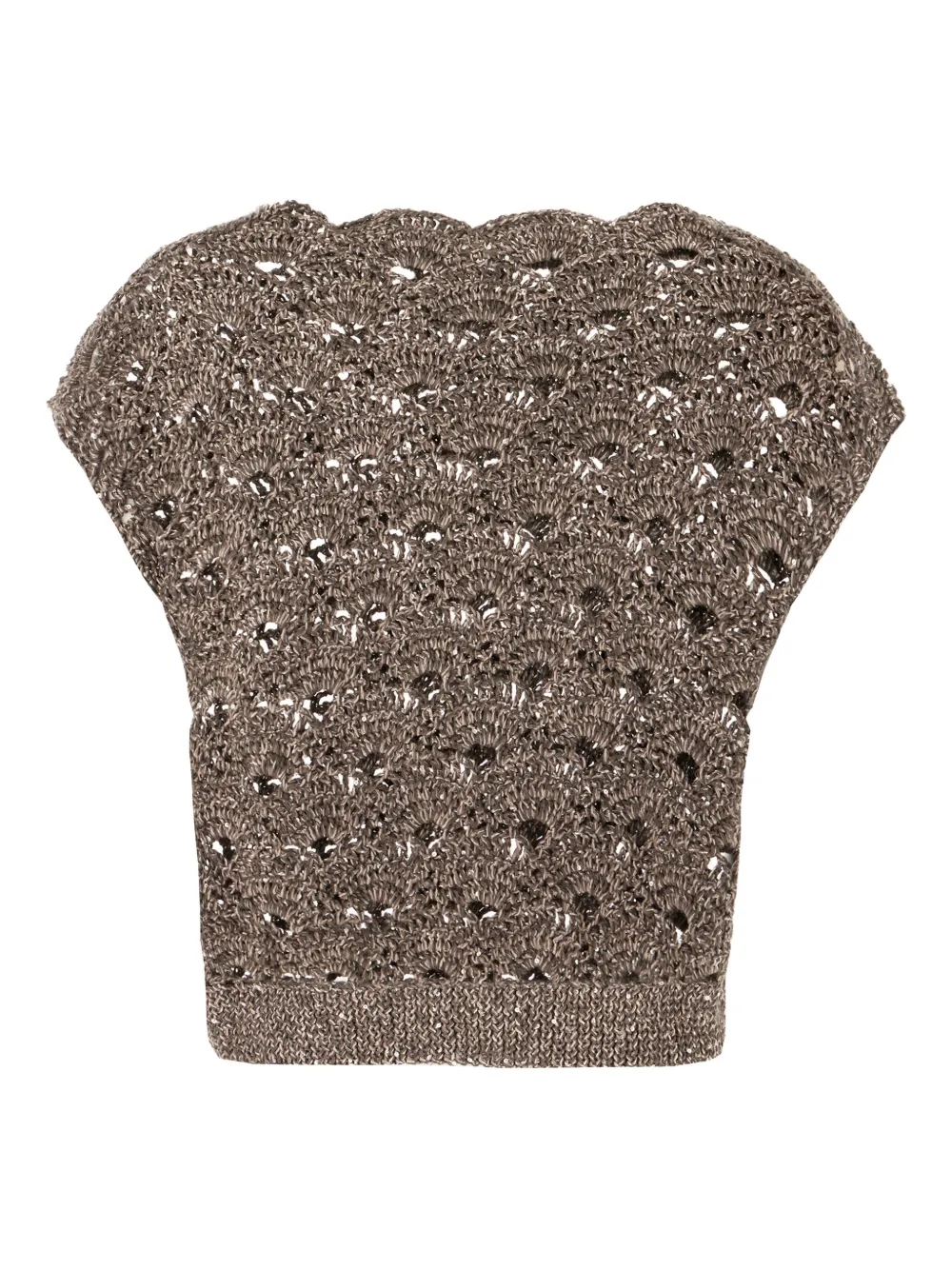 metallic-crochet top