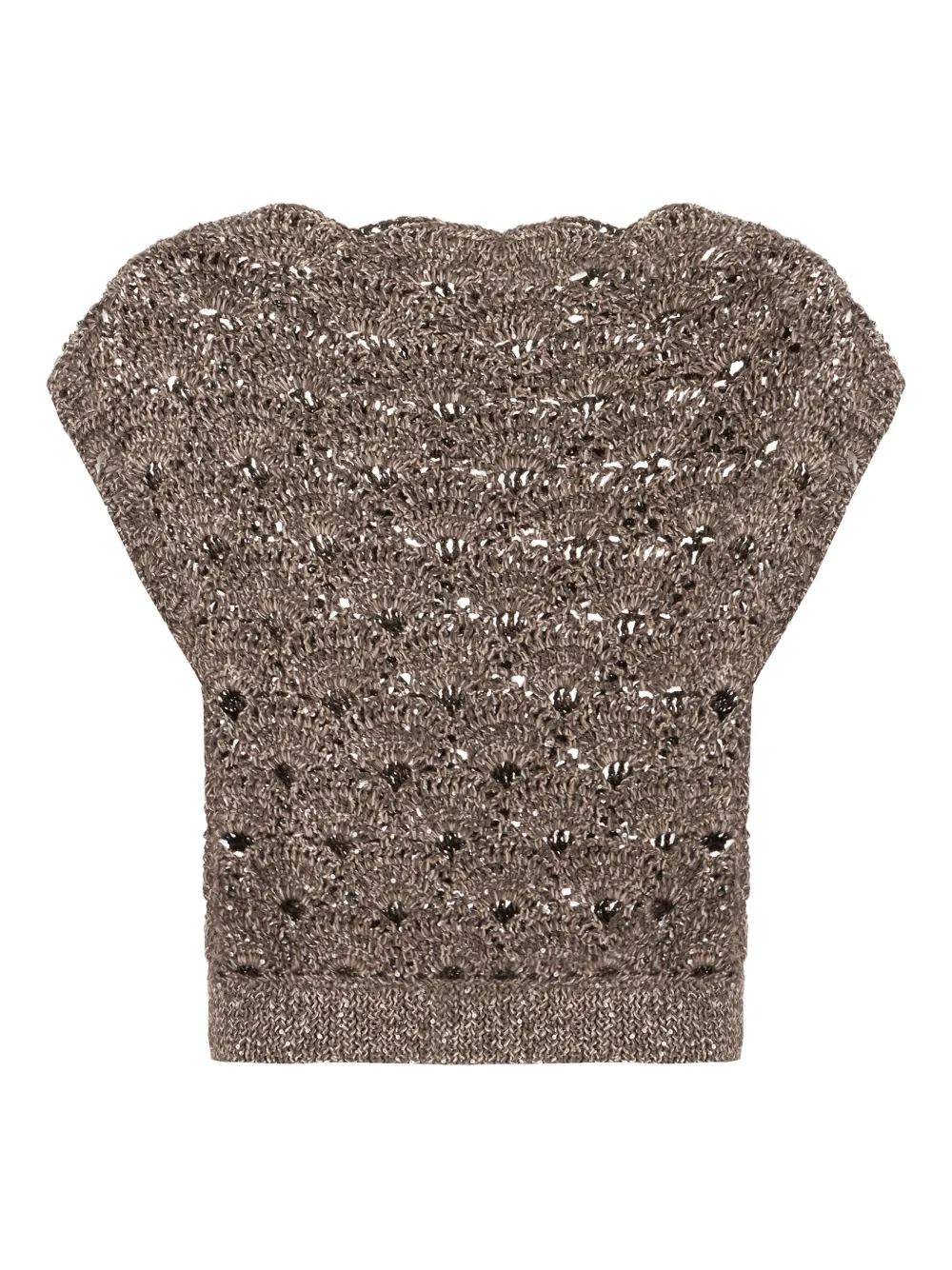 Antonelli metallic-crochet top - Grijs