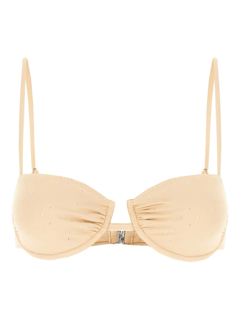 Sundek Embellished Bikini Top In Neutral