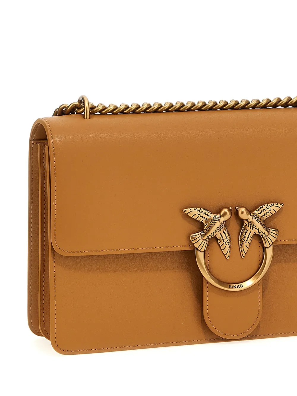 Shop Pinko Love One Simply Crossbody Bag In Braun