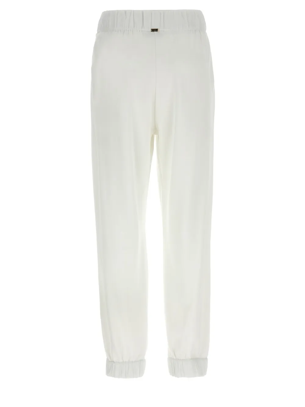 Herno Elastic Waistband Cuffed Hem Side Pockets Trousers In Weiss