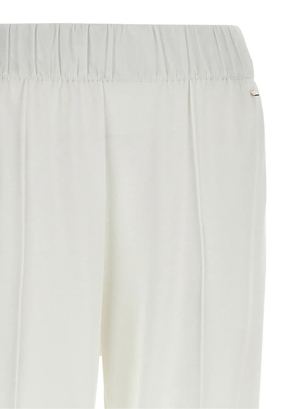 Herno Elastic Waistband Cuffed Hem Side Pockets Trousers In Weiss