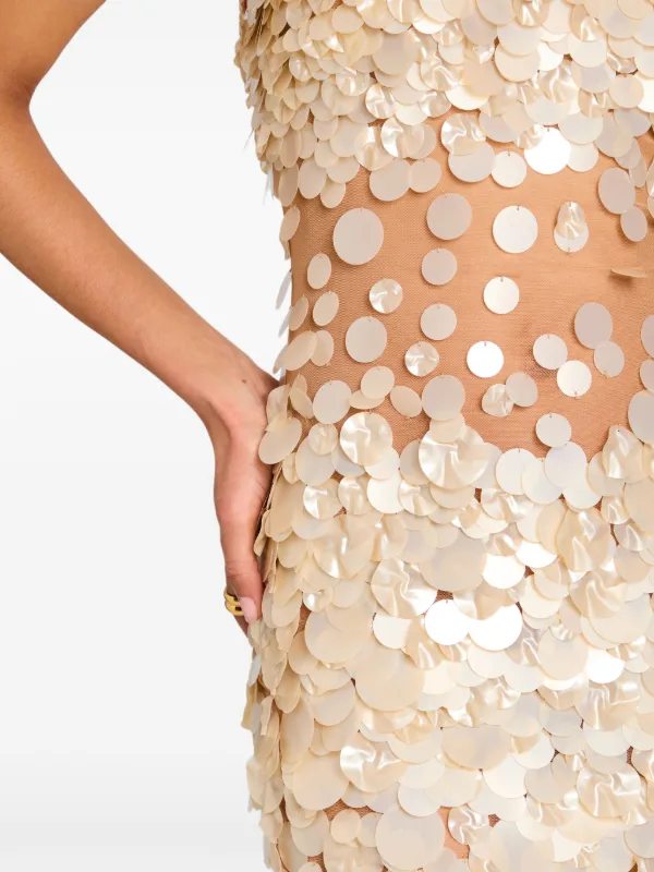 【RETROFETE】Mischa Sequin ヌーディドレス 白 アイボリー Mischa Sequin Dress – Retrofete
