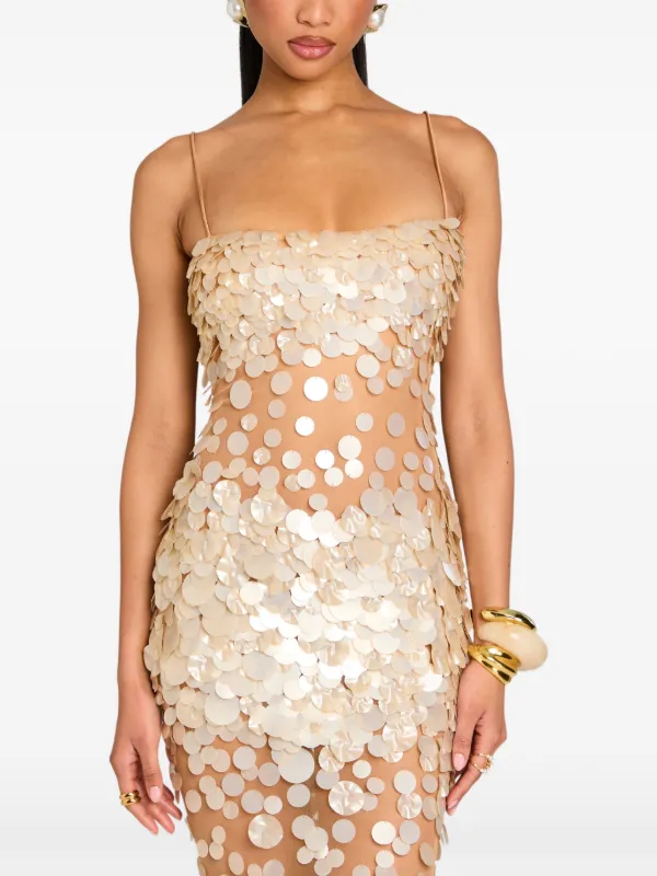 【RETROFETE】Mischa Sequin ヌーディドレス シルバーヌード Mischa Sequin Dress – Retrofete