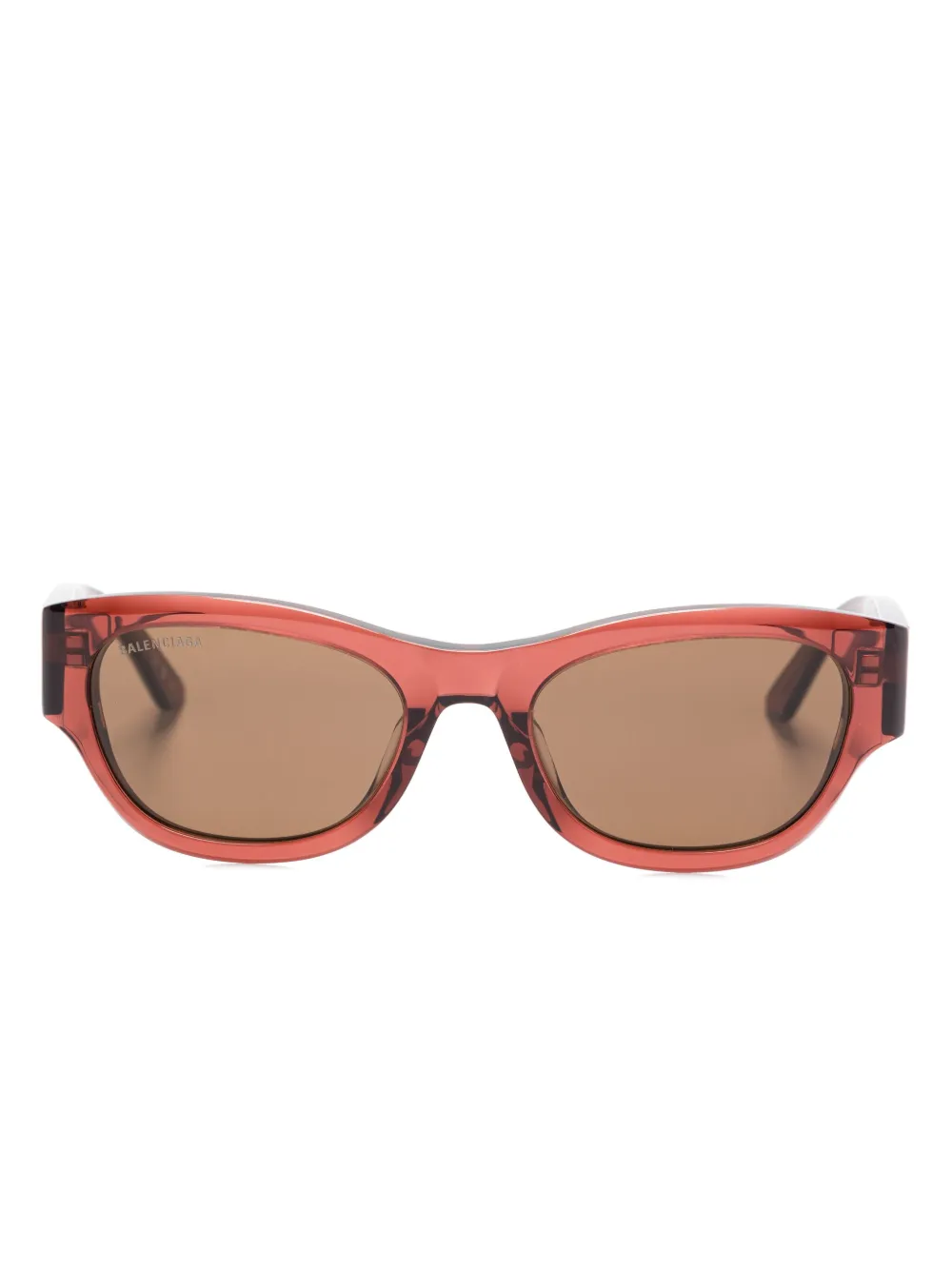 Balenciaga Eyewear Zonnebril met vierkant montuur Bruin