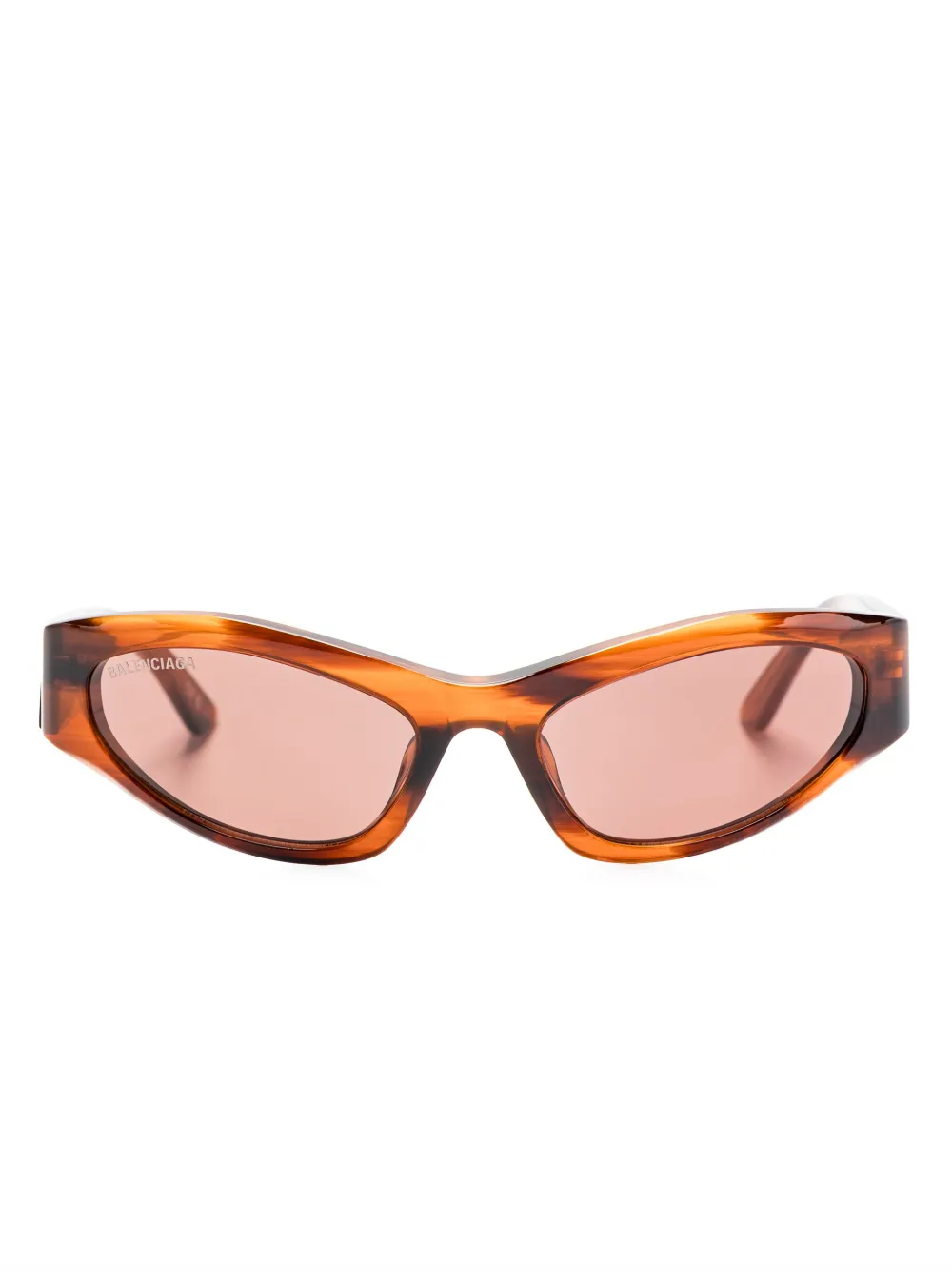 Balenciaga Eyewear Zonnebril met wikkelmontuur Bruin