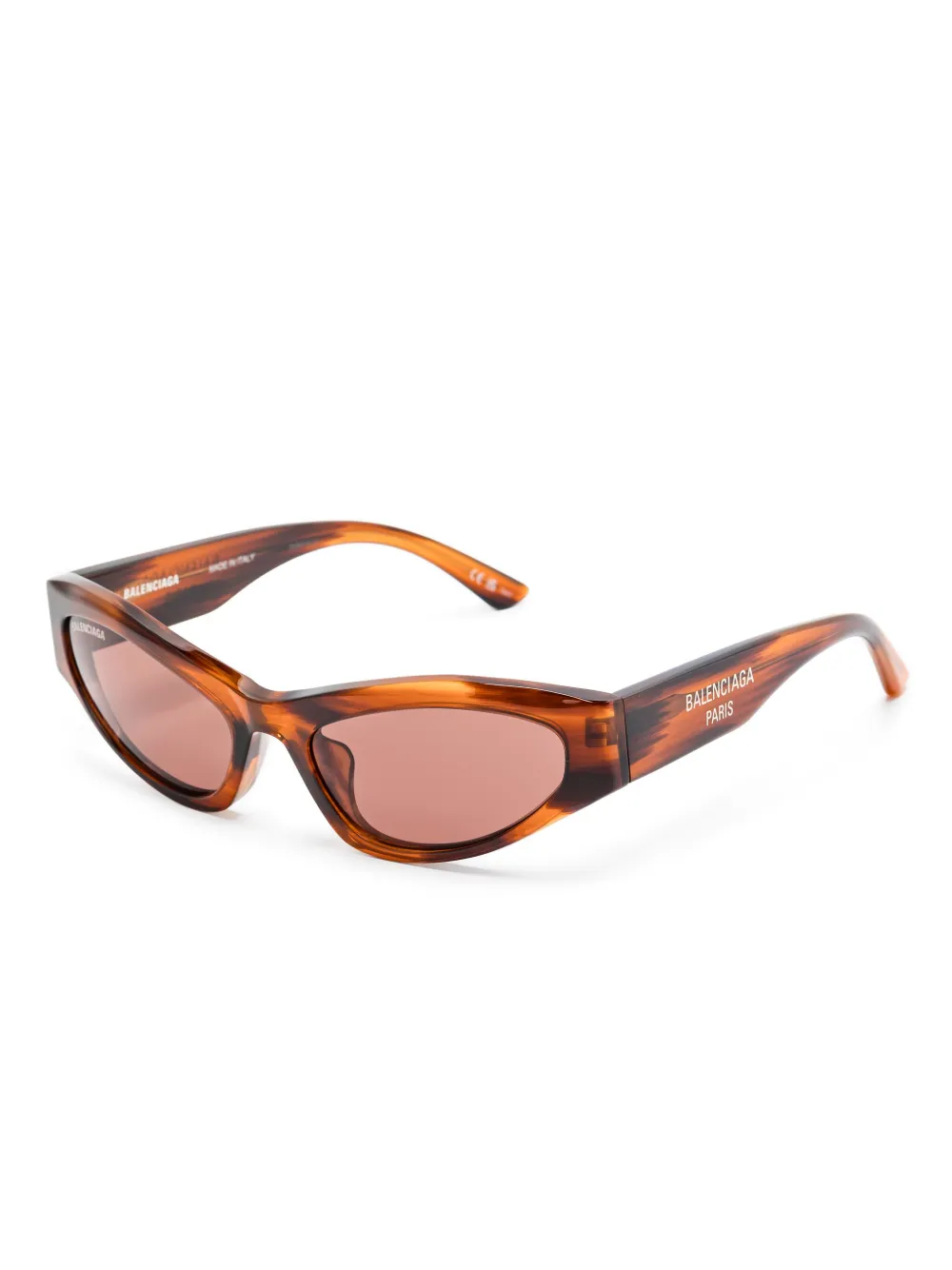 Balenciaga Eyewear Zonnebril met wikkelmontuur Bruin