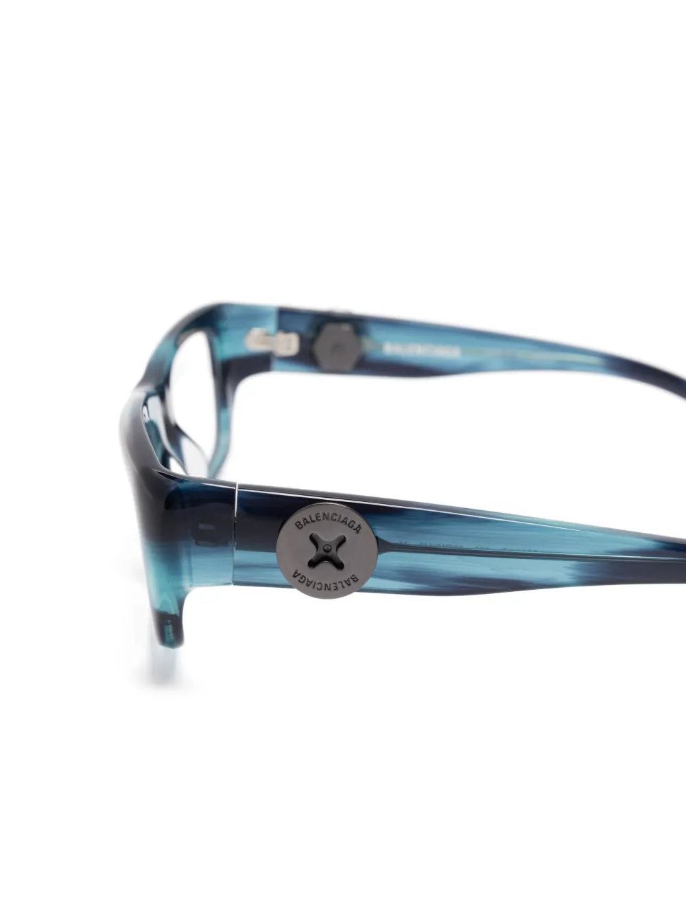 Balenciaga Bril met rechthoekig montuur Blauw