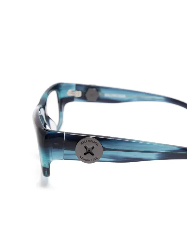 Balenciaga Eyewear スクエア眼鏡フレーム | ブルー | FARFETCH JP