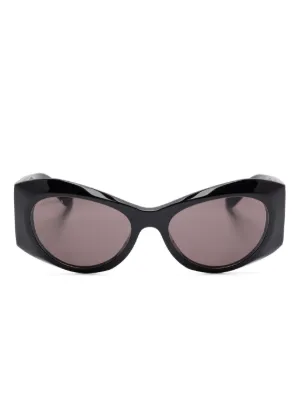 BALENCIAGA バレンシアガ BOSSY ROUND BBロゴテンプル サングラス 眼鏡 アイウェア ブラック BB0324SK BALENCIAGA◇BOSSY ROUND/BBロゴ/サングラス/オーバル/BLK/BLK/メンズ