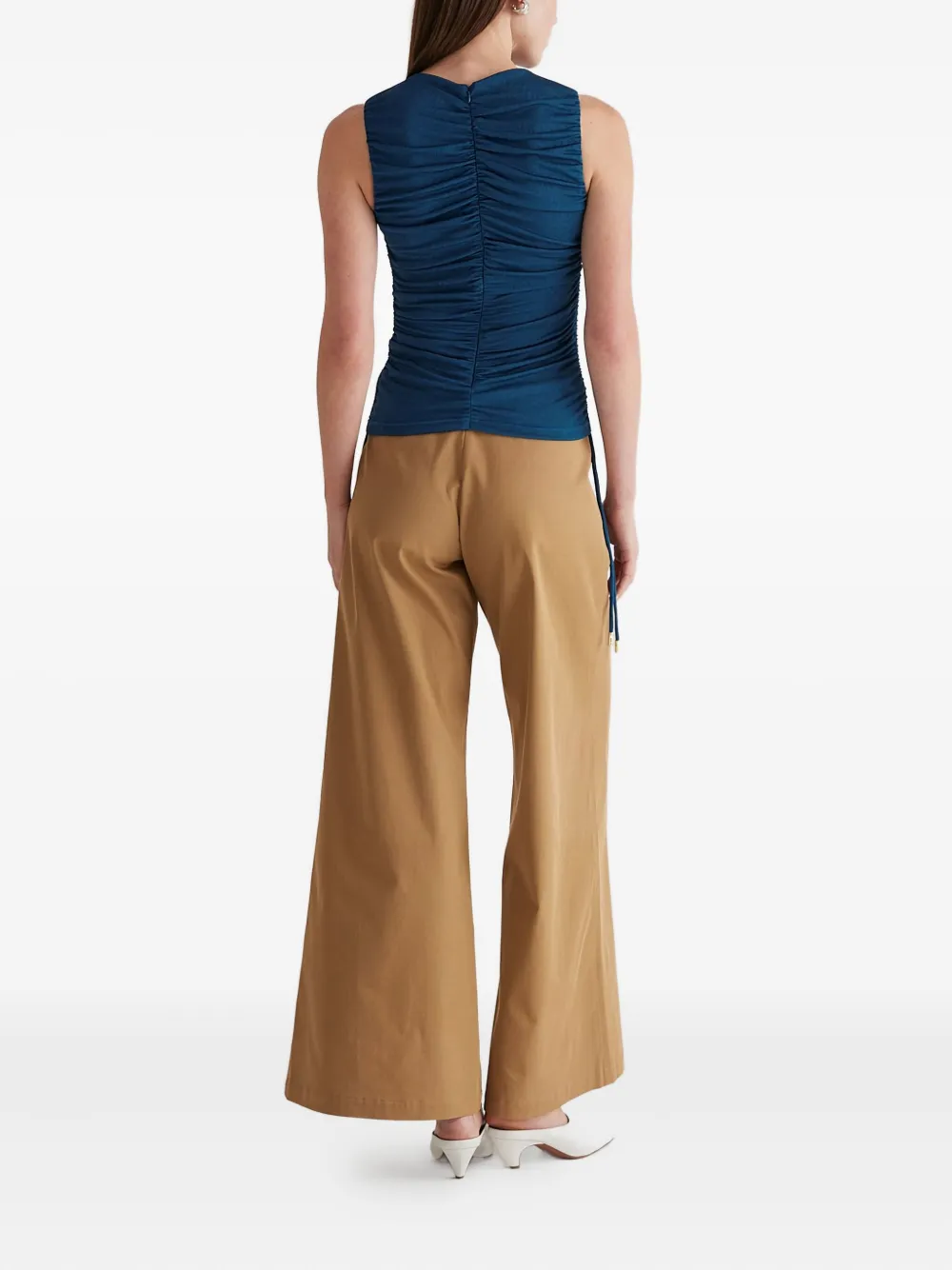 Anna Quan Dani Drawstring Sleeveless Top In Blue