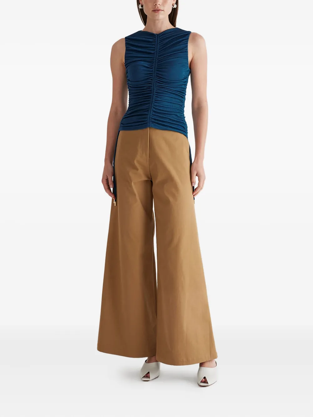 Anna Quan Dani Drawstring Sleeveless Top In Blue