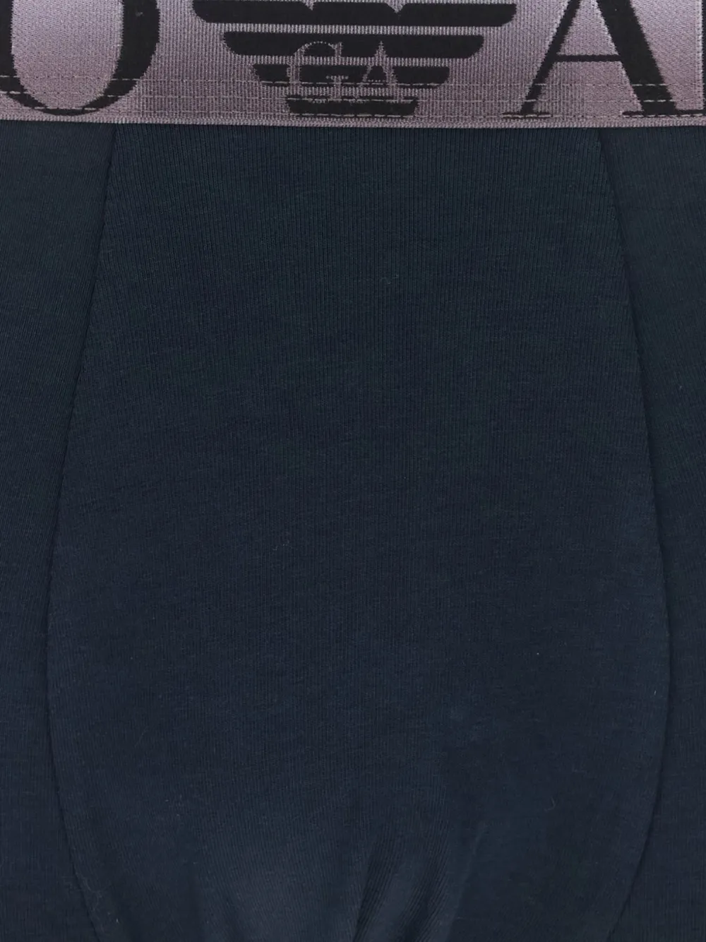 Emporio Armani Katoenen boxershorts met logodetail Blauw