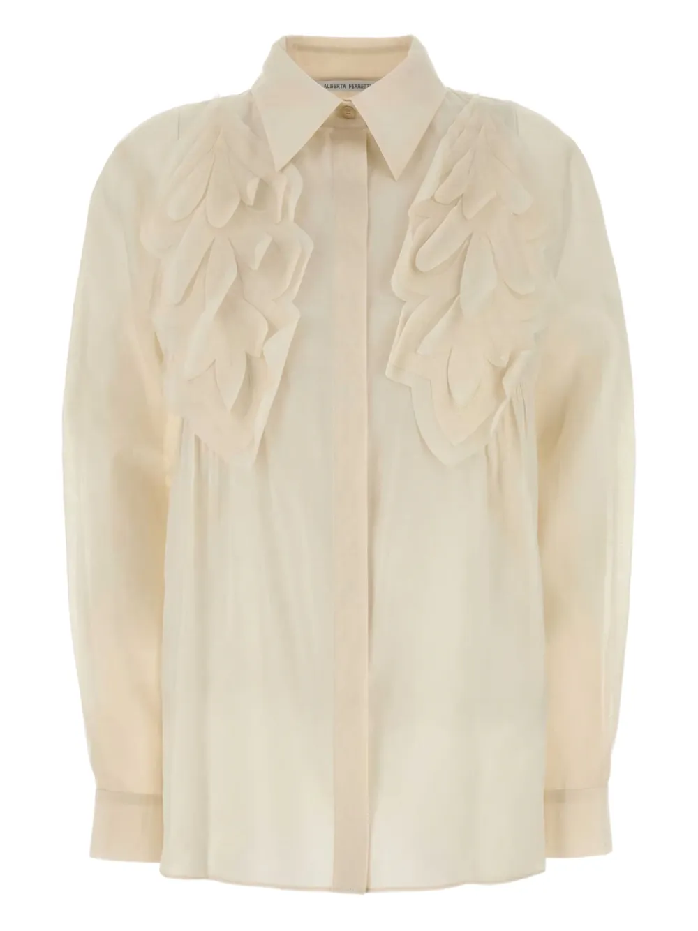 Alberta Ferretti appliqué-detail cotton shirt | Neutrals | Image 1