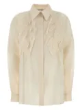 Alberta Ferretti appliqué-detail cotton shirt - Neutrals