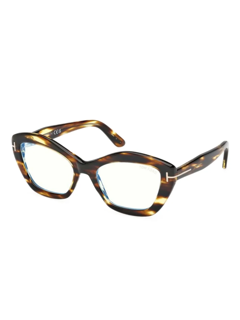 TOM FORD Eyewear tortoiseshell rectangle-frame glasses Bruin
