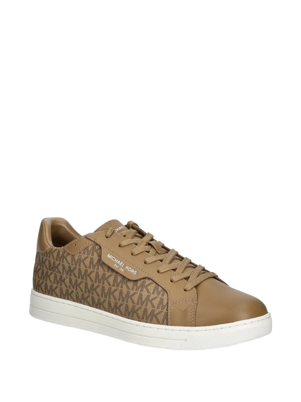 Michael Kors Keating Monogrammed Lace-up Sneakers In Brown