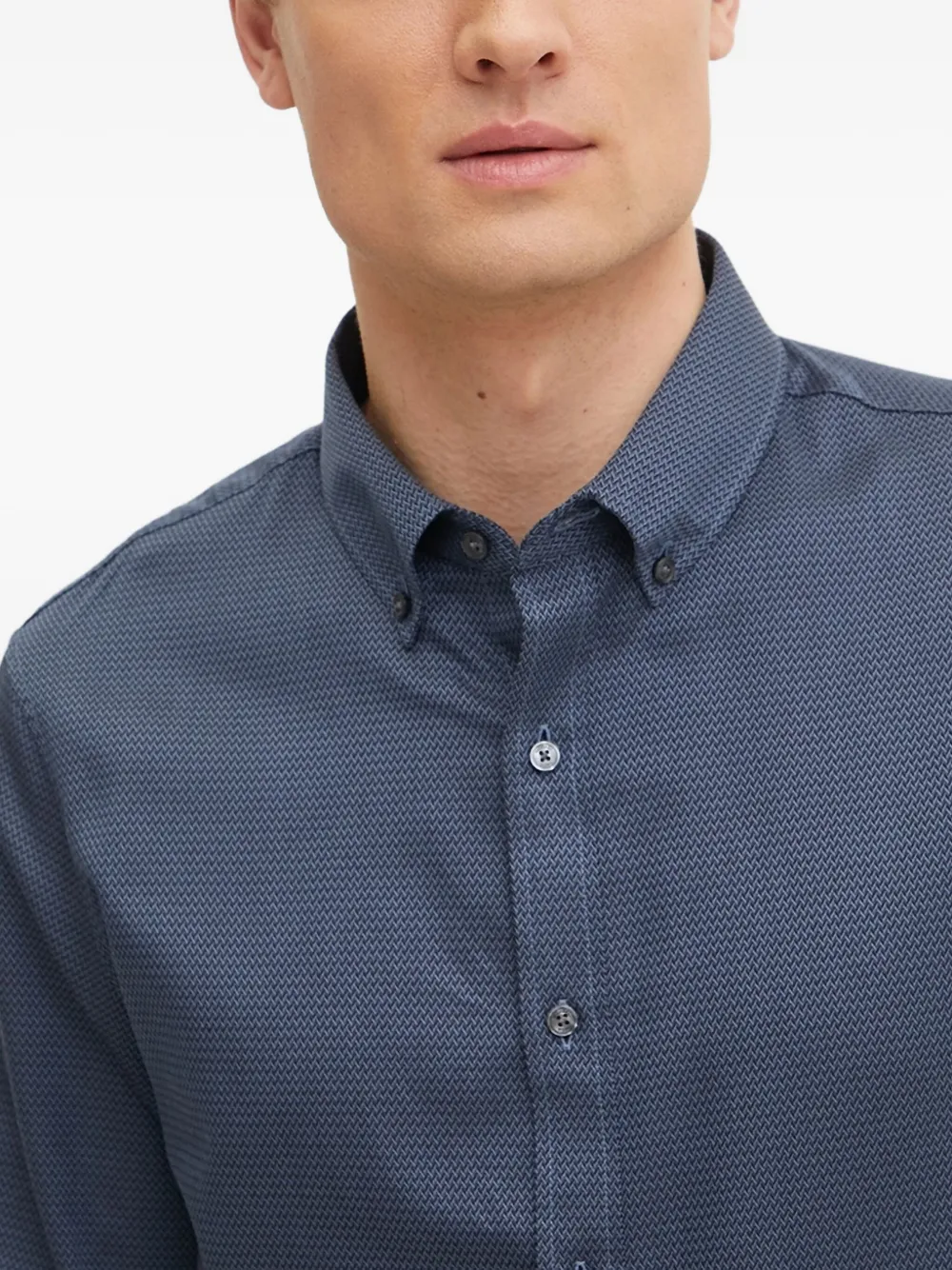 Michael Kors Herringbone-pattern Shirt In Brown
