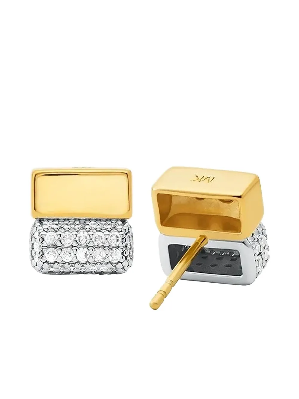 Michael Kors gold-tone pave diamond earrings - Oro
